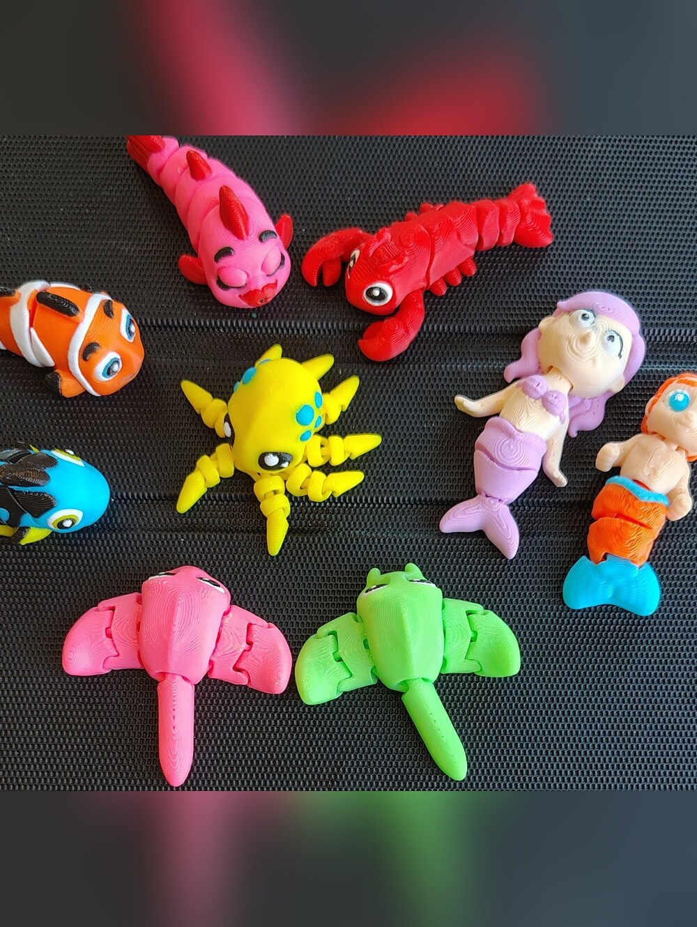 *NEW* Wiglet Kids Sea Creature Toy Set (10) - Articulated Movable Minatures